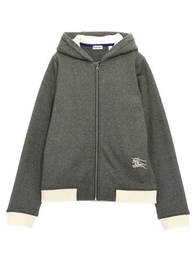 Shop Burberry Sutton Hoodie In Gray
