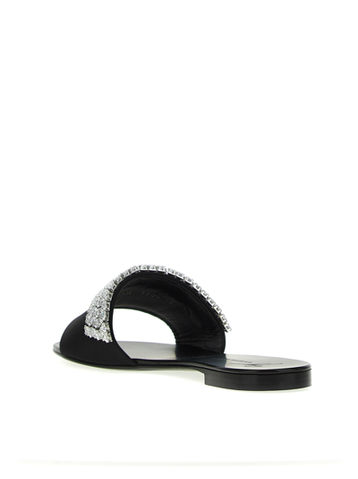 Shop Giuseppe Zanotti Roll Sandals In Black