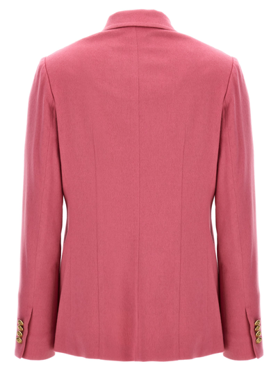 Shop Kiton Double-breasted Blazer In Pink
