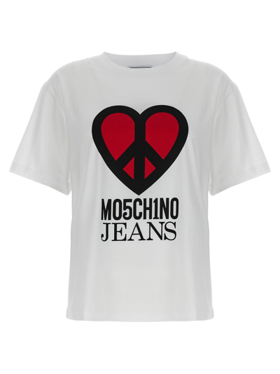 Shop M05ch1n0 Jeans Logo T-shirt In White
