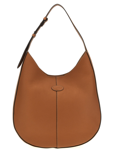 Shop Tod's Sacca Oboe Small Shoulder Bag In Brown