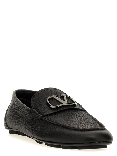 Shop Valentino Garavani Vlogo Signature Loafers In Black