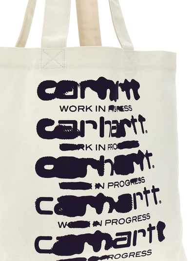 Shop Carhartt Logo Shopping Bag In White