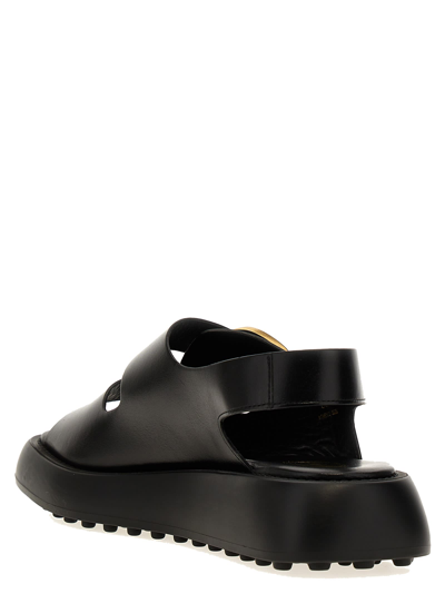 Shop Tod's Buckle Sandals In Black