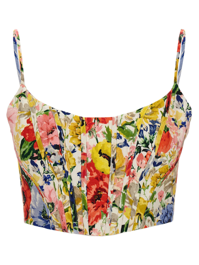 Shop Zimmermann Alight Corset Cropped Top In Multicolor