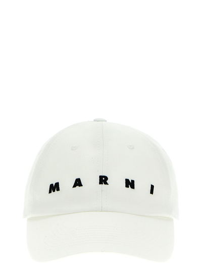 Shop Marni Logo Embroidery Cap In White