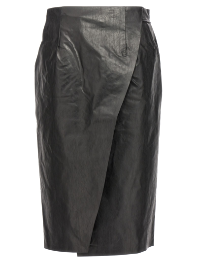 Shop Kassl Editions Wrap Skirt Oil Skirt In Black