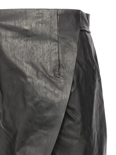 Shop Kassl Editions Wrap Skirt Oil Skirt In Black