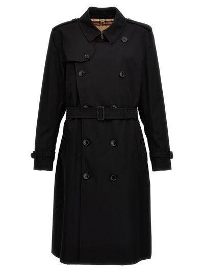 Shop Burberry Heritage Kensington Trench Coat In Black