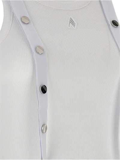 Shop Attico Metal Button Top In White