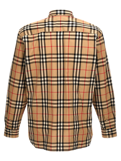 Shop Burberry Check Shirt In Beige