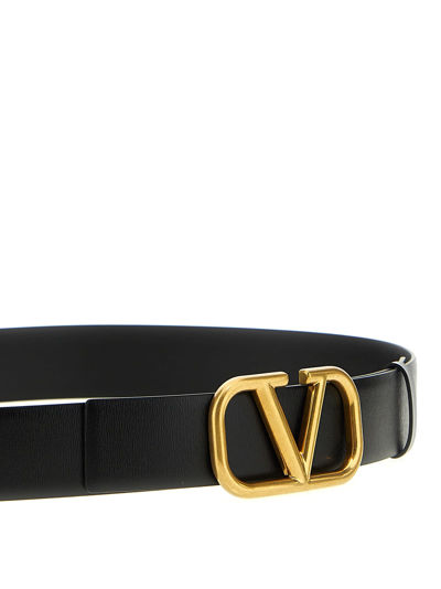 Shop Valentino Garavani Vlogo Belt In Black