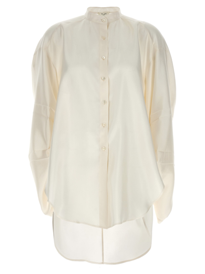 Shop Di.la3 Pari' Curled Sleeve Shirt In White