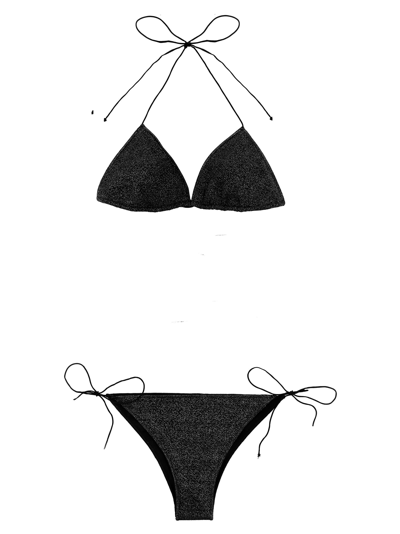 Shop Oseree Lumière Lurex Bikini In Black