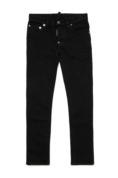 Shop Dsquared2 D2p118lm Skater Jean-eco Trousers Dsquared Skater Skinny Jeans In Colorful Organic Cotton In Black