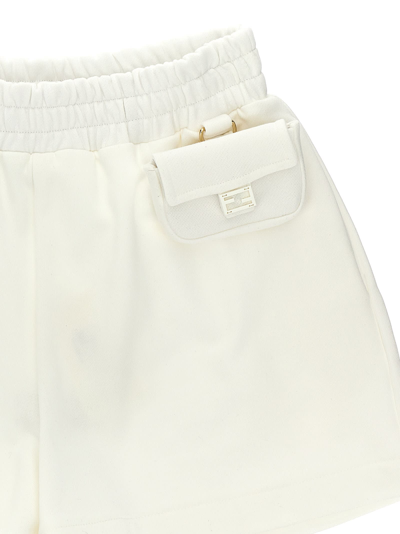 Shop Fendi Sweatshirt Bermuda Shorts In White