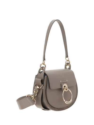 Shop Chloé Tess Shoulder Bag In Motty Grey