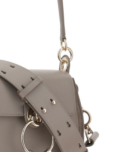 Shop Chloé Tess Shoulder Bag In Motty Grey