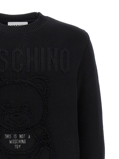 Shop Moschino Teddy Sweater In Black