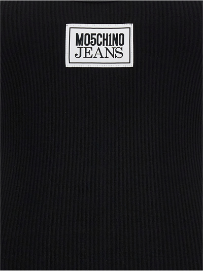Shop M05ch1n0 Jeans Ribbed Midi Dress In Black