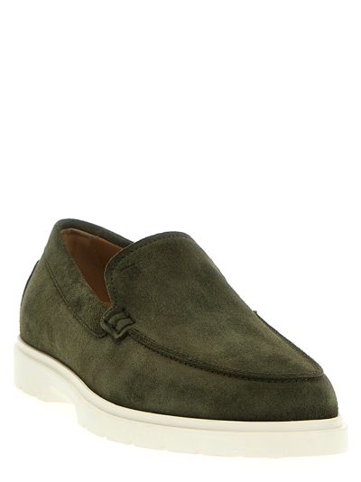 Shop Tod's Pantofola Loafers In Green
