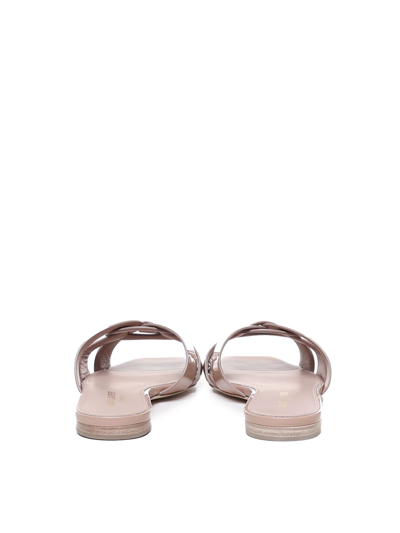 Shop Saint Laurent Nu Pieds 05 Strappy Beige Rosé Patent Leather Sandals In Nude