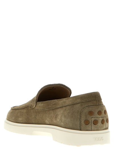 Shop Tod's Pantofola Loafers In Beige
