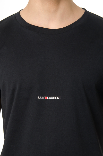 Shop Saint Laurent Logo T-shirt In Cotton In Noir