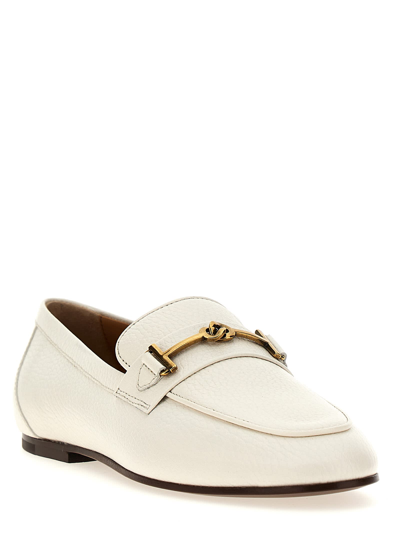 Shop Tod's T Ring Detail Loafers In White