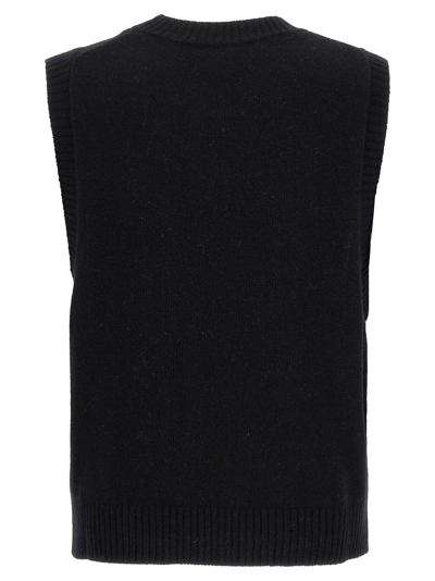 Shop Ganni Logo Vest In Black
