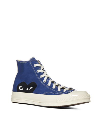 Shop Comme Des Garçons Play Sneakers In Blue