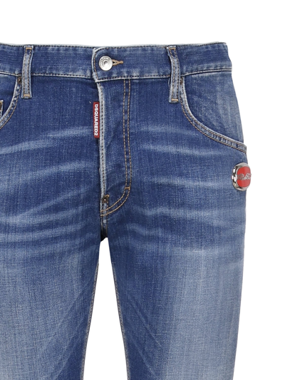Dsquared2 Five Pockets Jeans In Cotton Denim In Navy Blue