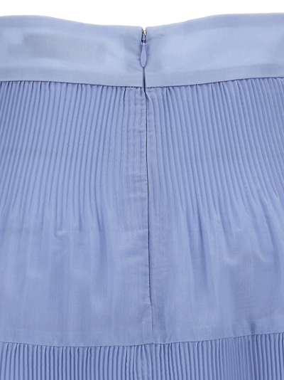 Shop Zimmermann Pleated Midi Skirt In Light Blue