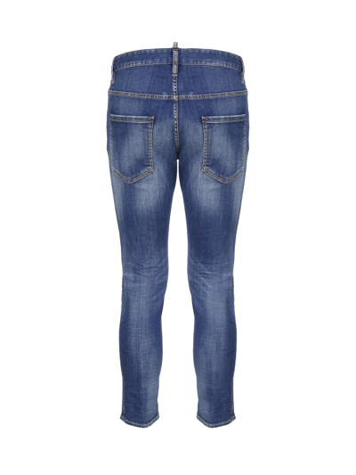 Dsquared2 Five Pockets Jeans In Cotton Denim In Navy Blue