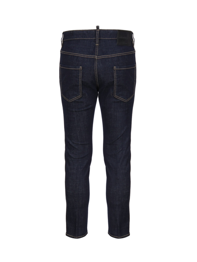 Shop Dsquared2 5 Pockets Jeans In Cotton Denim In Navy Blue