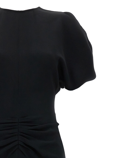 Shop Victoria Beckham Gathered Waist Midi Dress In Black