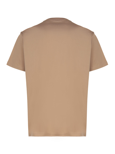 Shop Burberry T-shirt With Logo Print In Camel