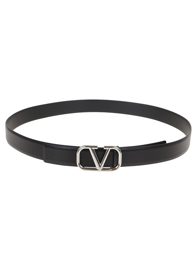 Shop Valentino Buckle Belt H. 30 Vlogo Signature In No Nero