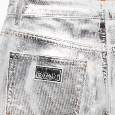 Shop Ganni Foil Stary Jeans In Bright White
