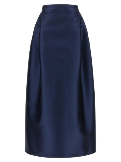 Shop Alberta Ferretti Mikado Skirt In Blue