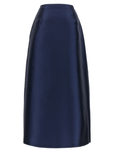 Shop Alberta Ferretti Mikado Skirt In Blue