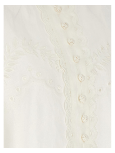 Shop Zimmermann Junie Embroidered Shirt In White