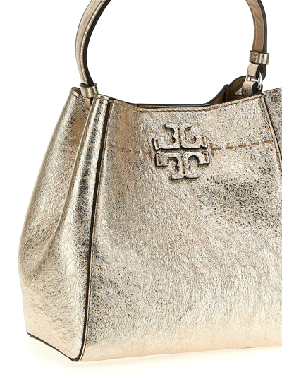 Shop Tory Burch Mcgraw Small Bucket Bag In Gold