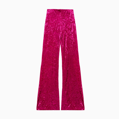 Shop Rotate Birger Christensen Rotate Flare Velvet Pants In Pink