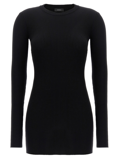 Shop Wardrobe.nyc Ribbed Mini Dress In Black