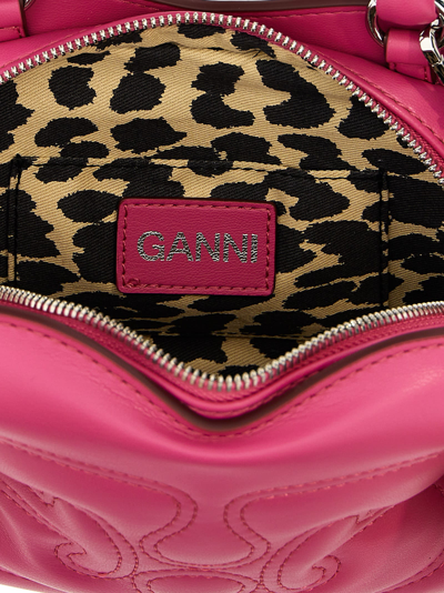 Shop Ganni Small Butterfly Crossbody Bag In Fuchsia