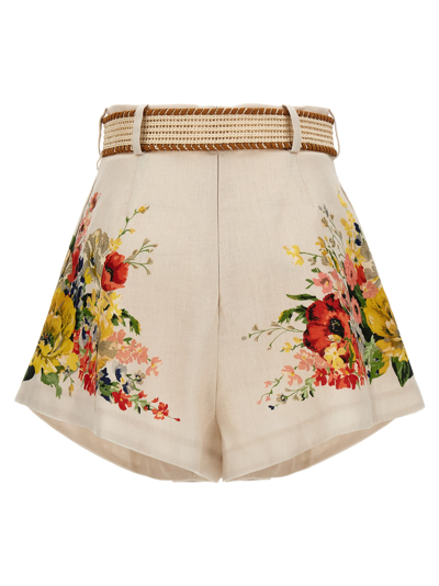 Shop Zimmermann Alight Tuck Shorts In Multicolor
