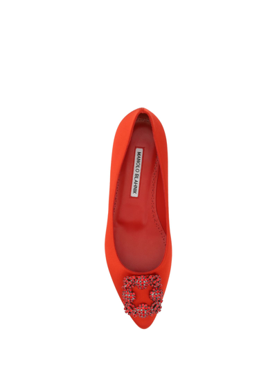 Shop Manolo Blahnik Hangisi Ballerinas In Bred