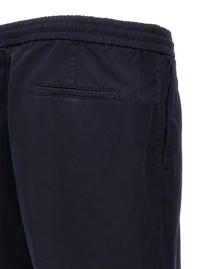 Shop Brunello Cucinelli Cotton Drawstring Pants In Blue