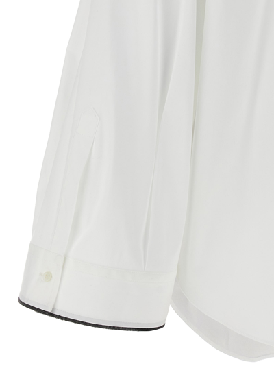 Shop Brunello Cucinelli Monile Poplin Shirt In White